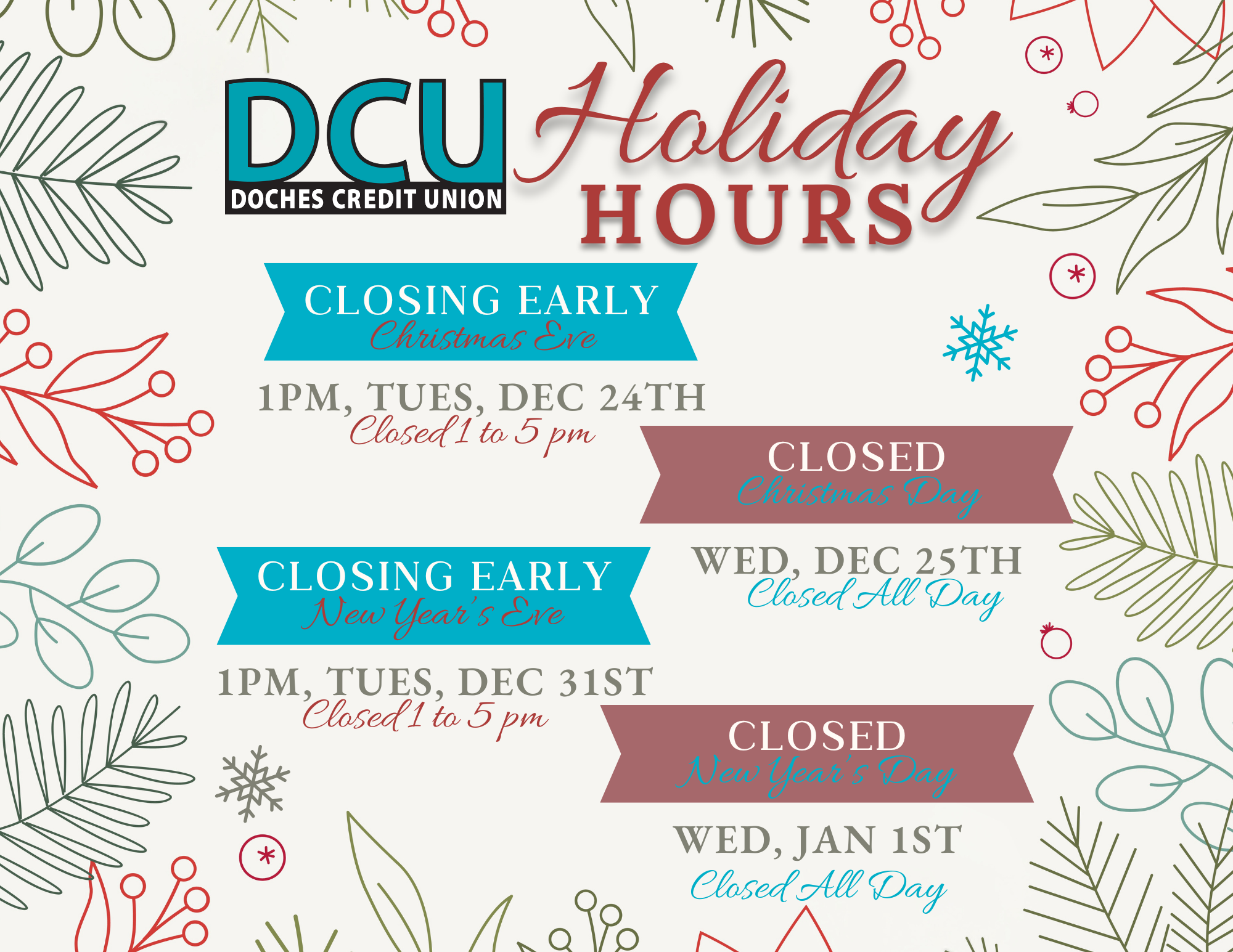 Holiday Hours